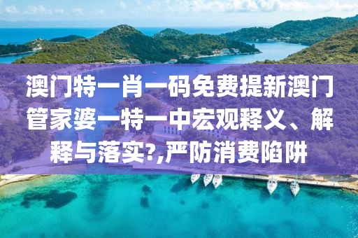 澳门特一肖一码免费提新澳门管家婆一特一中宏观释义、解释与落实?,严防消费陷阱