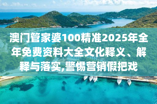 澳门管家婆100精准2025年全年免费资料大全文化释义、解释与落实,警惕营销假把戏