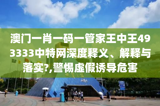 澳门一肖一码一管家王中王493333中特网深度释义、解释与落实?,警惕虚假诱导危害
