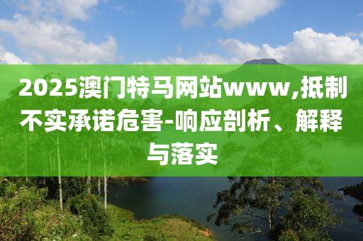 2025澳门特马网站www,抵制不实承诺危害-响应剖析、解释与落实