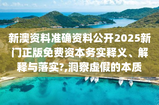 新澳资料准确资料公开2025新门正版免费资本务实释义、解释与落实?,洞察虚假的本质