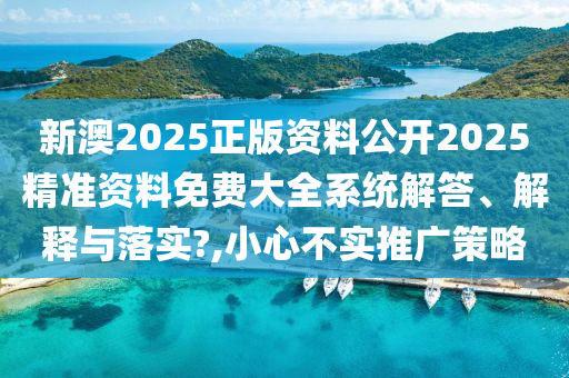 新澳2025正版资料公开2025精准资料免费大全系统解答、解释与落实?,小心不实推广策略